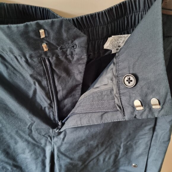 ZARA WOMAN Dark Blue Wide Leg Culottes with Snap Buttons Size XS - Picture 4 of 9